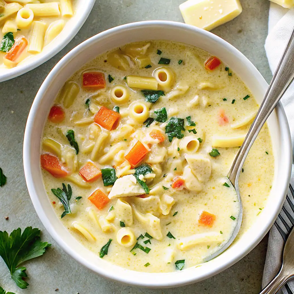 Velvety 25-Minute Creamy Chicken Noodle Soup with Miso Secret